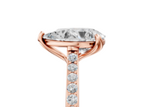 Rose gold Pear Solitaire Diamond Engagement Ring with Pave Band and Six-Prong Setting_46