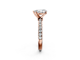 Rose gold Pear Solitaire Diamond Pavé Band with Four-Prong Setting_37