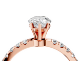 Rose gold Pear Solitaire Diamond Pavé Band with Four-Prong Setting_39