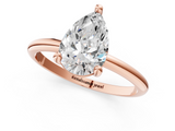 Rose gold Pear Solitaire Diamond Ring with 4-Prong Setting on a Classic Band_4