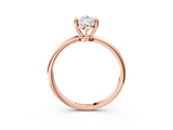 Rose gold Pear Solitaire Diamond Ring with 4-Prong Setting on a Classic Band_6
