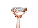 Rose gold Pear Solitaire Diamond Ring with 4-Prong Setting on a Classic Band_8