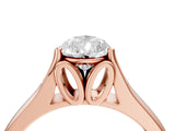Rose gold Pear Solitaire Diamond Ring with Cathedral Band and Four-Prong Setting_69