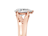 Rose gold Pear Solitaire Diamond Ring with Cathedral Band and Four-Prong Setting_70