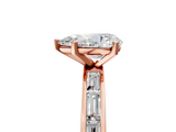 Rose gold Pear Solitaire Diamond Ring with Channel-Set Baguette Band and Four-Prong Setting_80