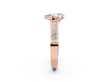 Rose gold Pear Solitaire Diamond Ring with Channel-Set Band and Four-Prong Setting_11