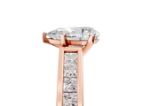 Rose gold Pear Solitaire Diamond Ring with Channel-Set Band and Four-Prong Setting_14