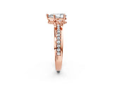Rose gold Pear Solitaire Diamond Ring with Channel Set Band and Six-Prong Setting_50