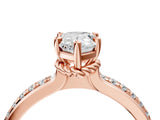 Rose gold Pear Solitaire Diamond Ring with Channel Set Band and Six-Prong Setting_52