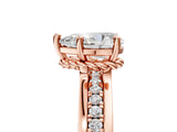 Rose gold Pear Solitaire Diamond Ring with Channel Set Band and Six-Prong Setting_53