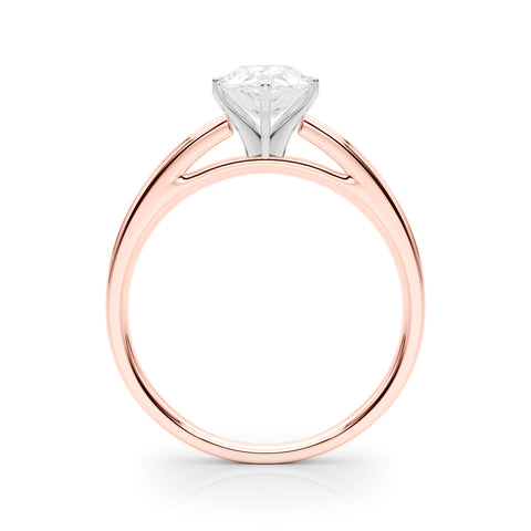 Rose gold Pear Solitaire Diamond Ring with Four-Prong Setting and Classic Band 2