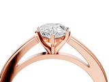 Rose gold Pear Solitaire Diamond Ring with Four-Prong Setting and Classic Band_12