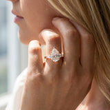 Rose gold Pear Solitaire Diamond Ring with Four-Prong Setting and Classic Band_15