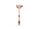 Rose gold Pear Solitaire Diamond Ring with Four-Prong Setting and Tapered Band 3