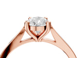 Rose gold Pear Solitaire Diamond Ring with Four-Prong Setting and Tapered Band 5