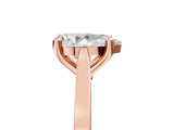 Rose gold Pear Solitaire Diamond Ring with Four-Prong Setting and Tapered Band