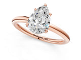 Rose gold Pear Solitaire Diamond Ring with Four-Prong Setting on a Plain Band_21