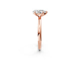 Rose gold Pear Solitaire Diamond Ring with Four-Prong Setting on a Plain Band_22