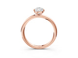 Rose gold Pear Solitaire Diamond Ring with Four-Prong Setting on a Plain Band_23