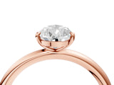 Rose gold Pear Solitaire Diamond Ring with Four-Prong Setting on a Plain Band_24