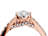 Rose gold Pear Solitaire Diamond Ring with Pavé Band and Four-Prong Setting_151