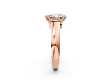 Rose gold Pear Solitaire Diamond Ring with Pave Band and Six-Prong Setting_37