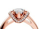 Rose gold Pear Solitaire Diamond Ring with Pave Band and Six-Prong Setting_39
