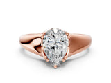 Rose gold Pear Solitaire Diamond Ring with Six-Prong Cathedral Setting_32