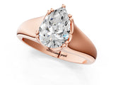 Rose gold Pear Solitaire Diamond Ring with Six-Prong Cathedral Setting_33