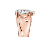 Rose gold Pear Solitaire Diamond Ring with Six-Prong Cathedral Setting_37
