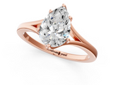 Rose gold Pear Solitaire Diamond Ring with Six-Prong Setting and Tapered Band_25