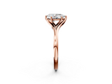 Rose gold Pear Solitaire Diamond Ring with Six-Prong Setting and Tapered Band_26