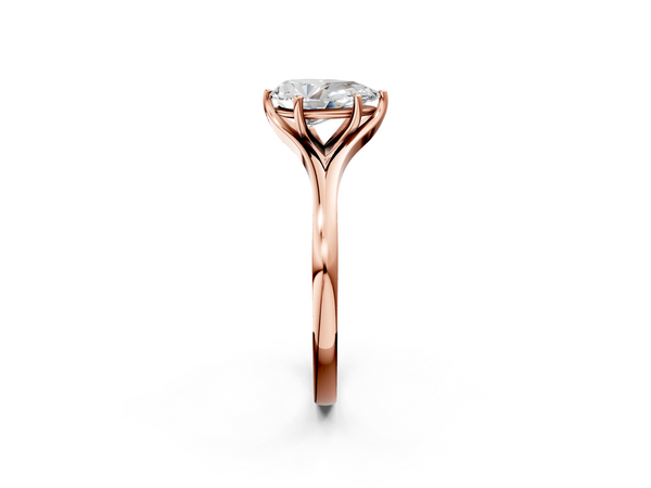 Rose Gold Pear-Shaped Solitaire Engagement Ring Setting with Plain Split Shank