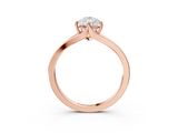 Rose gold Pear Solitaire Diamond Ring with Six-Prong Setting and Tapered Band_27