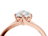 Rose gold Pear Solitaire Diamond Ring with Six-Prong Setting and Tapered Band_28