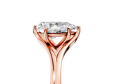 Rose gold Pear Solitaire Diamond Ring with Six-Prong Setting and Tapered Band_29
