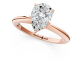 Rose gold Pear Solitaire Diamond Ring with Six-Prong Setting on a Classic Band 1