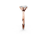 Rose gold Pear Solitaire Diamond Ring with Six-Prong Setting on a Classic Band 2