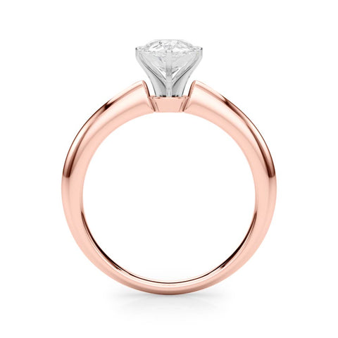 Rose gold Pear Solitaire Diamond Ring with Six-Prong Setting on a Classic Band 2