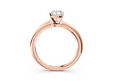 Rose gold Pear Solitaire Diamond Ring with Six-Prong Setting on a Classic Band 3