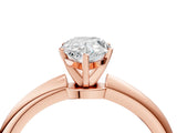 Rose gold Pear Solitaire Diamond Ring with Six-Prong Setting on a Classic Band 4