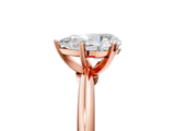 Rose gold Pear Solitaire Diamond Ring with Six-Prong Setting on a Classic Band 5