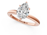 Rose gold Pear Solitaire Diamond Ring with Six-Prong Setting on a Classic Band_4