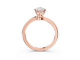 Rose gold Pear Solitaire Diamond Ring with Six-Prong Setting on a Classic Band_6