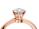 Rose gold Pear Solitaire Diamond Ring with Six-Prong Setting on a Classic Band_7