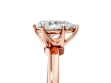 Rose gold Pear Solitaire Diamond Ring with Six-Prong Setting on a Classic Band_8