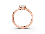 Rose gold Pear Solitaire Diamond Ring with Split Shank and Prong Setting_68