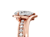 Rose gold Pear Solitaire Diamond Ring with Split Shank and Prong Setting_70