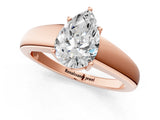 Rose gold Pear Solitaire Diamond Ring with Tapered Band and Four-Prong Setting_50