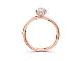 Rose gold Pear Solitaire Diamond Ring with a Classic Band and Four-Prong Setting 3